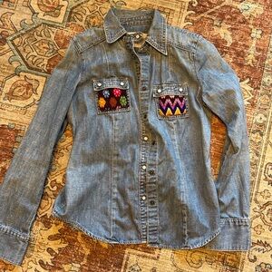 GAP 1969 jean snap pocket denim shirt